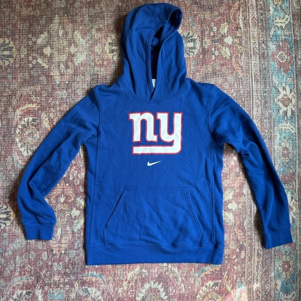 Nike Boys XL 18/20 Blue NY Giants Hoodie Sweatshirt